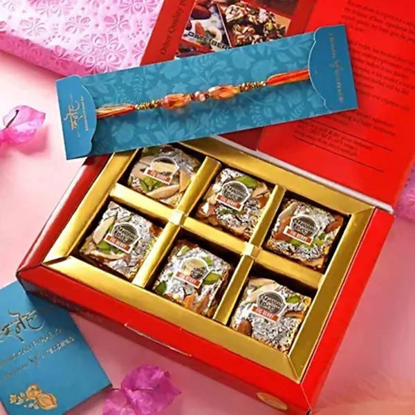 Ethnic Pearl N Mauli Rakhi With Figberry