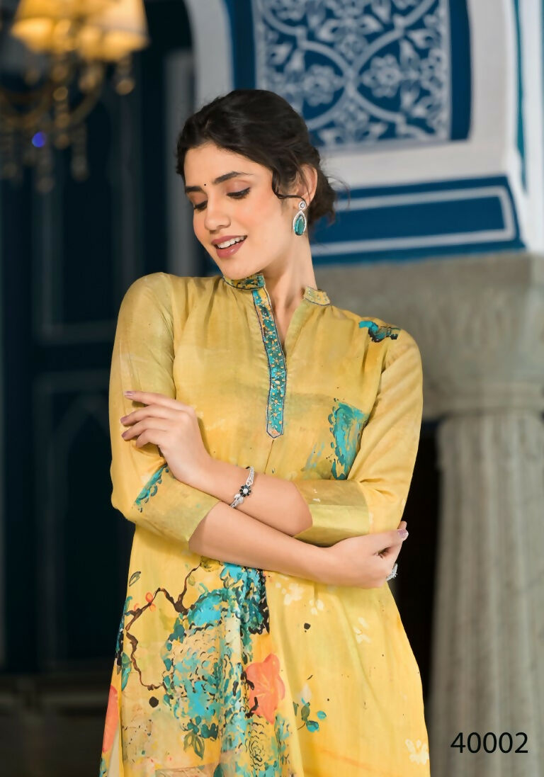 Designer Stylish Mehandi Pure Muslin Stitched Suit - Apoorva