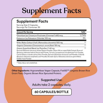 Lemme Curb Glucose and Cravings Support Capsules 60ct - New