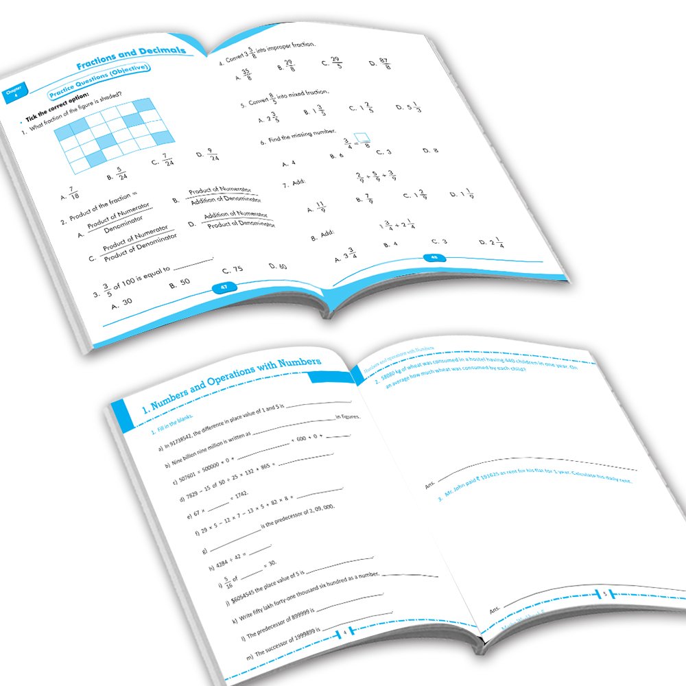 Grade 5 Comprehensive Learning with Mathematics Workbooks Set of 4 Ages 10-11 Years: Gear Up Math, Mental Math, Olympiad,Challenging Word Problems