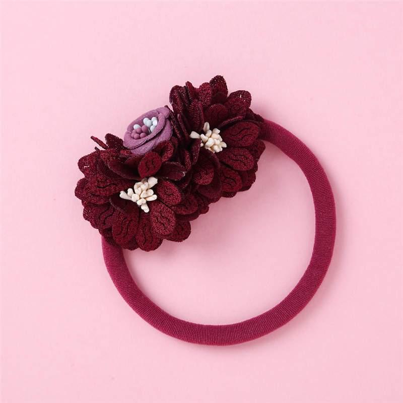 ILuxury Handmade Infant Child Hair Band Three-dimensional Alloy Rhinestone Crown Headdress Elastic Headband Turban For Baby Girls
