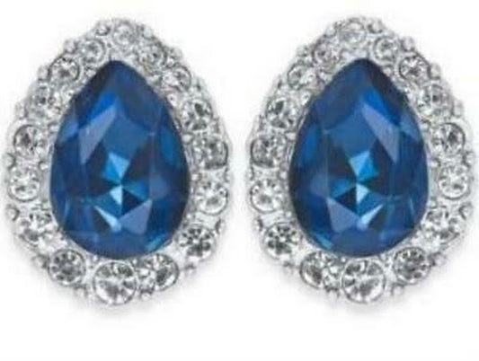 Charter Club Crystal and Stone Earrings, Silver Tone