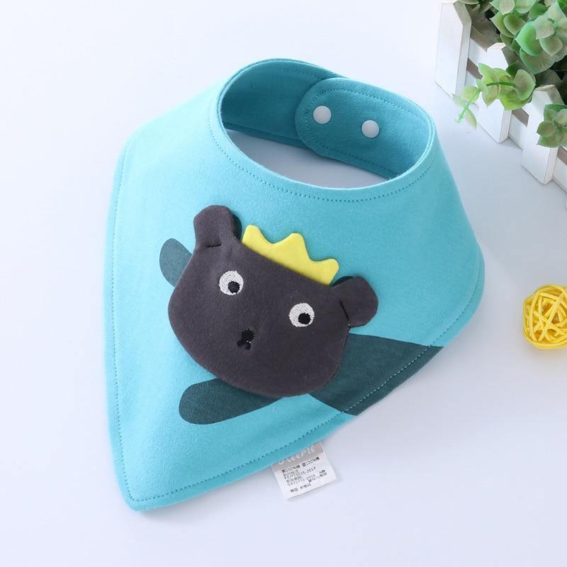 Baby Bibs Waterproof Triangle Cotton Cartoon Child Dribble Bibs Newborn Absorbent Cloth Bib for Kids in Cat Design