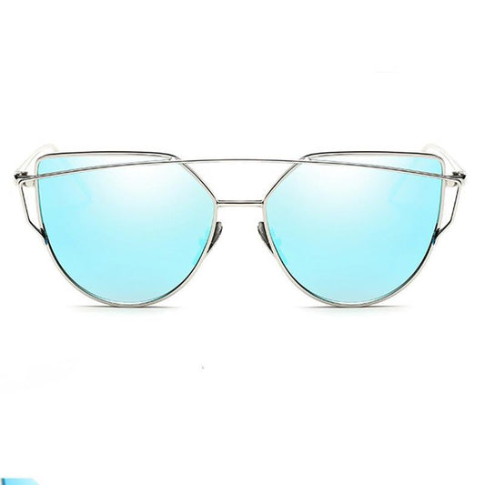 Luxury Vintage Modern Cat Eye Metal High Quality Frame With Miror Sunglasses For Women and Lady sunglasses With UV400 Protection