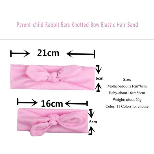 Mother & Baby Hair Bands Kids Headband Parent-kid Rabbit Ear Knot Headwear Turbans Hair Accessories Set
