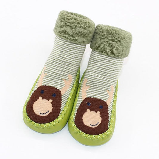 Baby Warm Stretchy Booties Sock With Rubber Soles For Newborn Baby Girl And Boy Socks Slipper