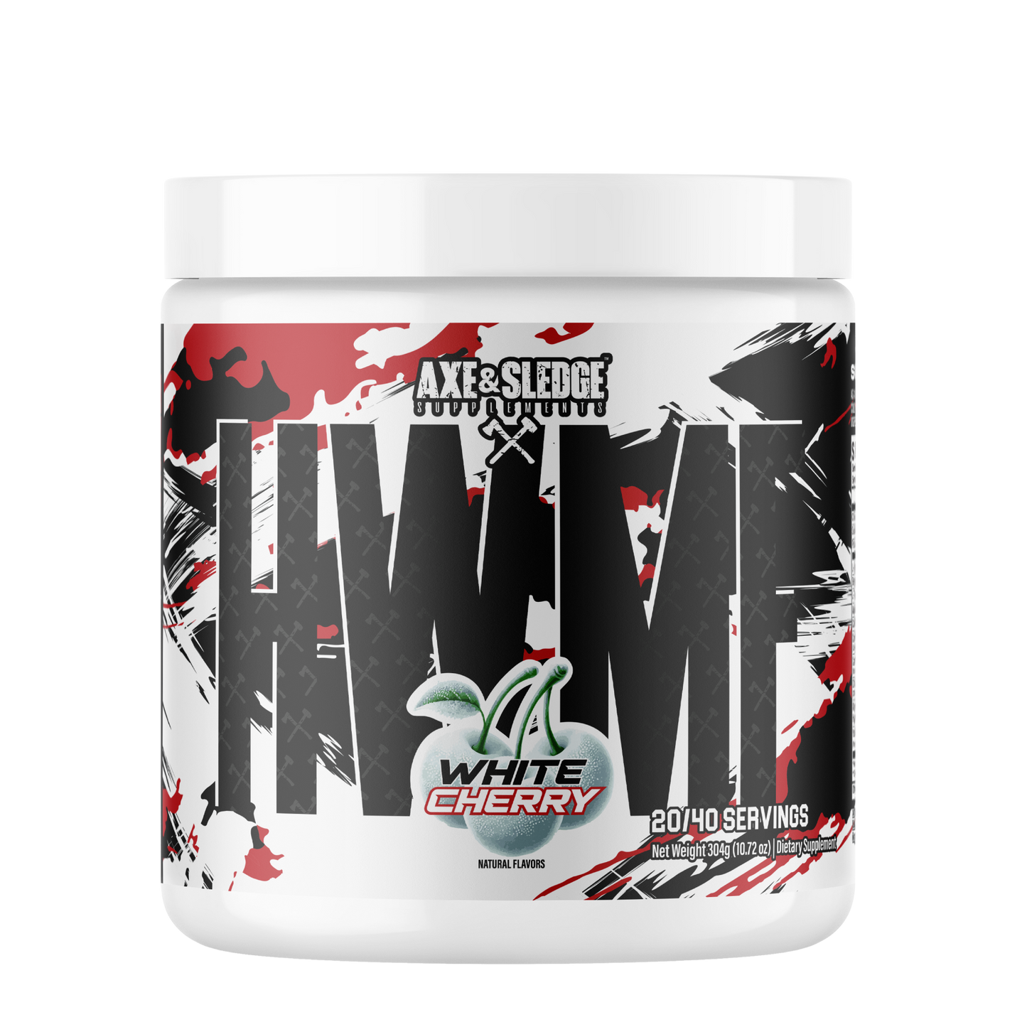 Axe & Sledge HWMF High-Stim Pre-Workout, White Cherry, 40 Servings