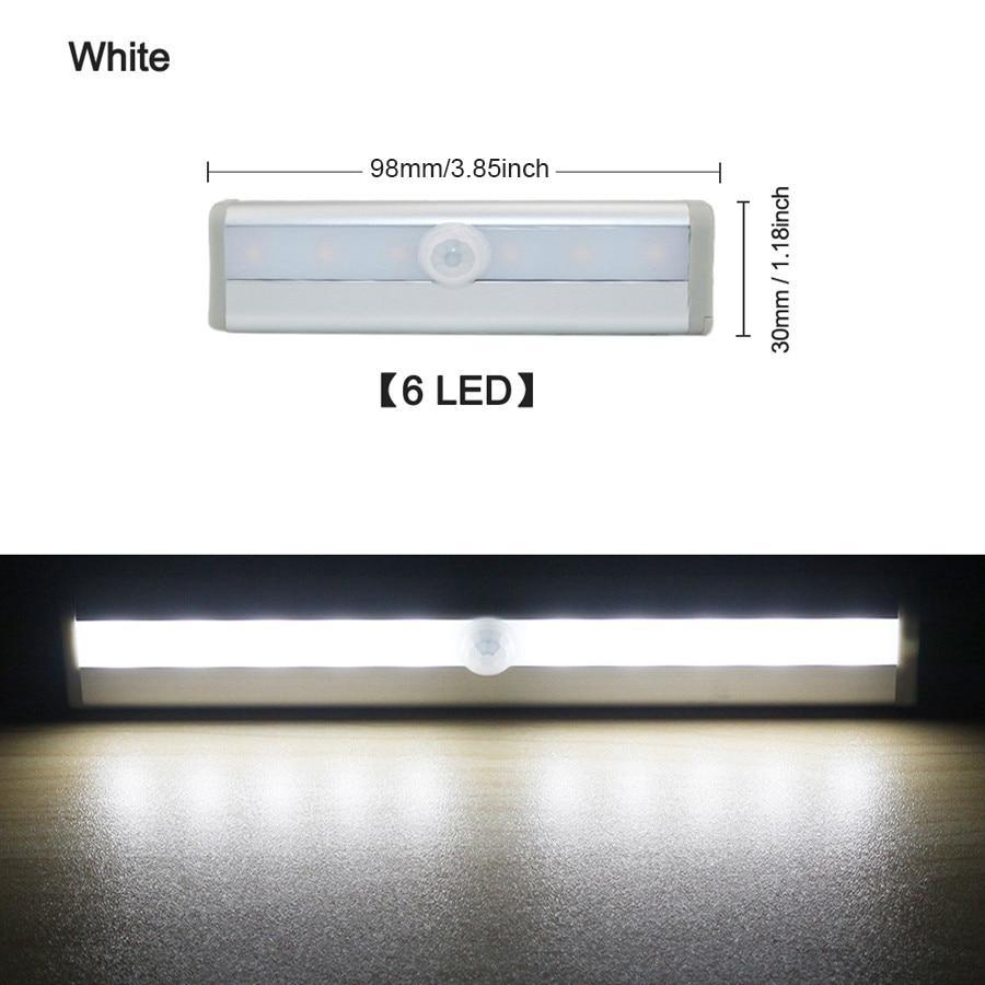 STEVVEX 6/10 LEDs PIR with Motion Sensor Light for Cupboard, Wardrobe, Bed Lamp LED Under Cabinet Night Light For Closet Stairs Kitchen and multifunctional
