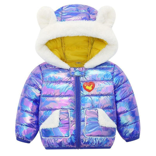 Shiny Modern Luxury Speciall Designed Winter Outerwear Hooded Coat & Jacket Winter Fashion Kids clothing Models For Babies and Girls 3-24 Months