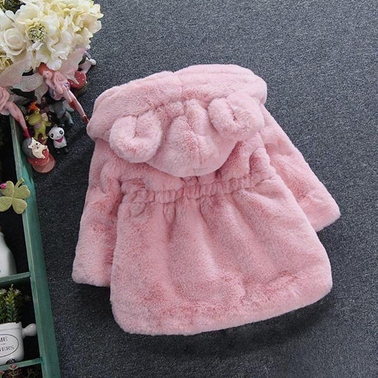 Baby Girl Modern Designer Style Jacket Hooded Cute Thicker Warm Soft Toddler Coat For Kids