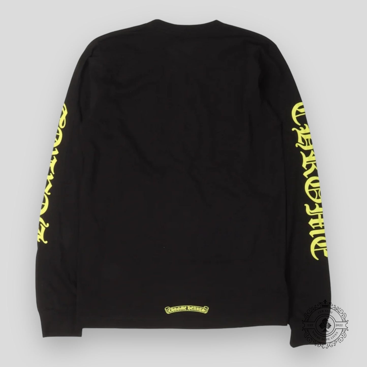 Chrome Hearts Neck Logo Longsleeve in Black/Yellow