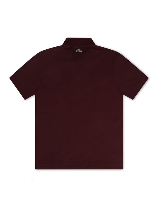Lacoste Signature Print Polo Shirt - Bordeaux