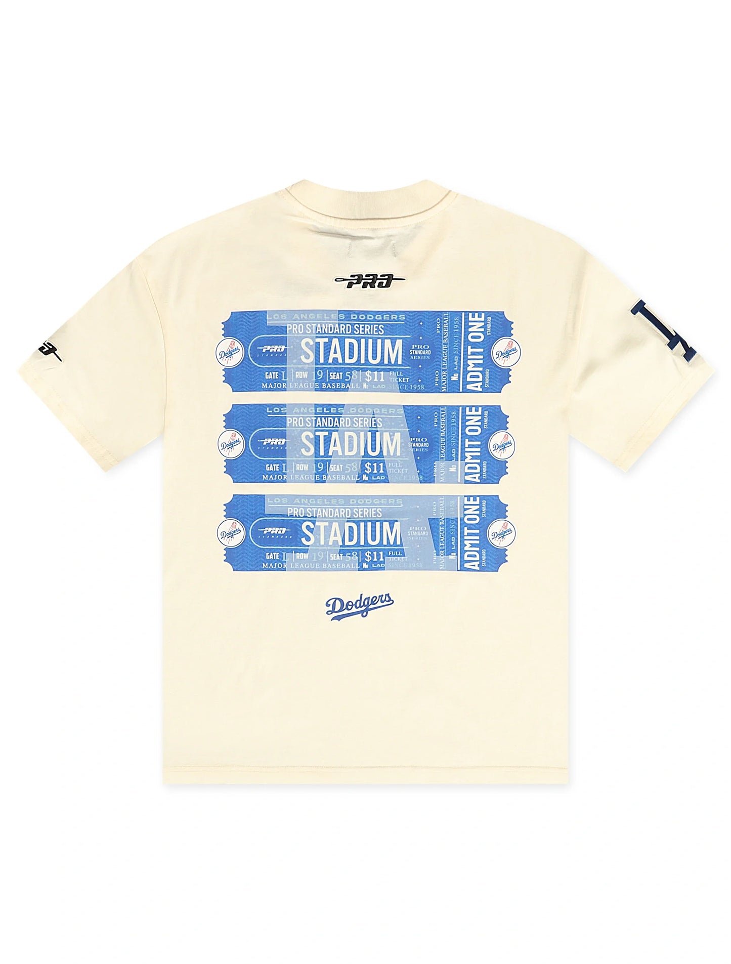 Pro Standard Los Angeles Dodgers Stadium Ticket Tee - Cream