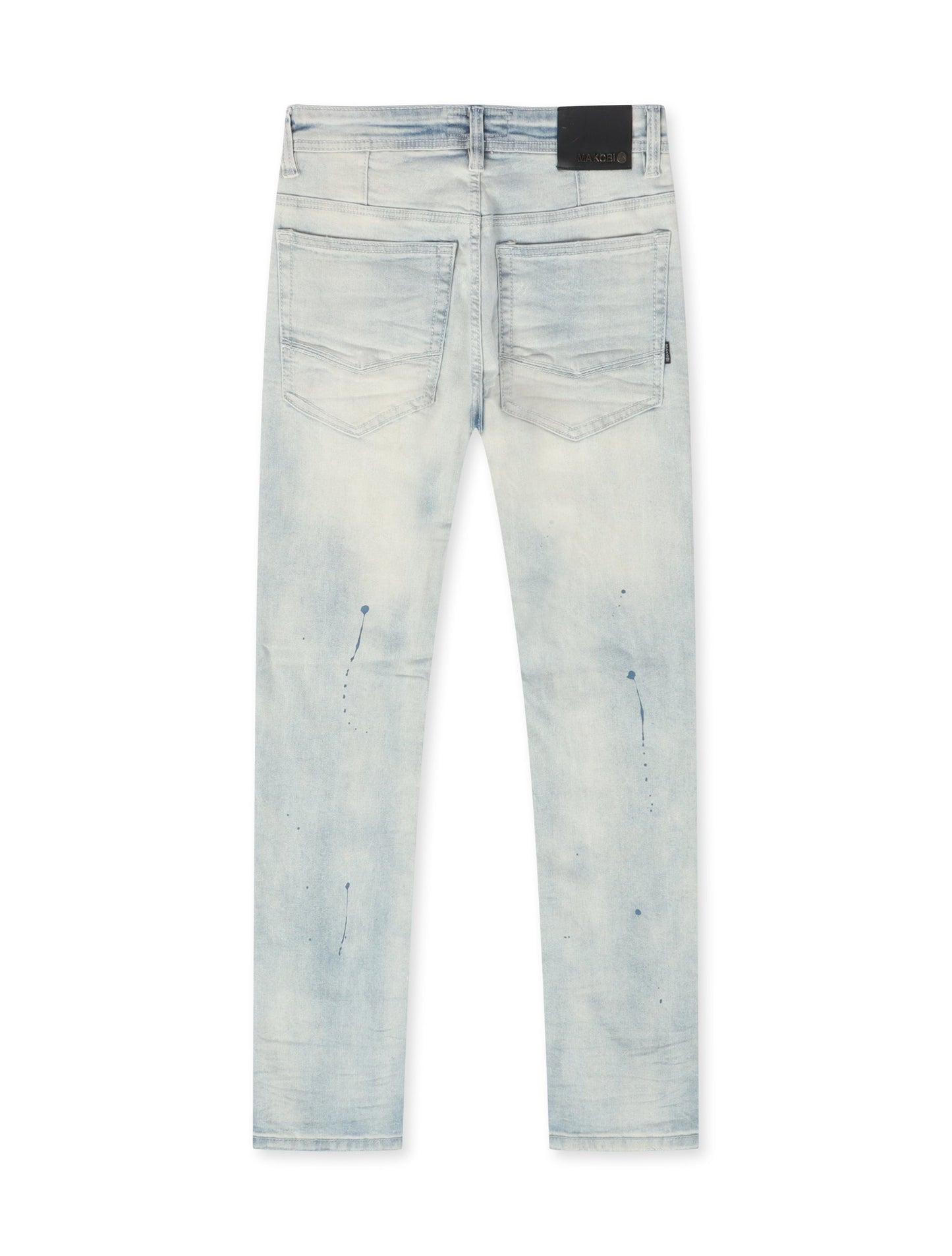Makobi Distressed Slim Fit Jeans – Light Wash