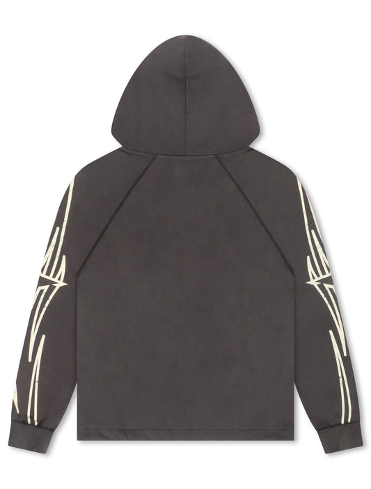 BLDG4 Streak Zip-up Hoodie - Charcoal Art