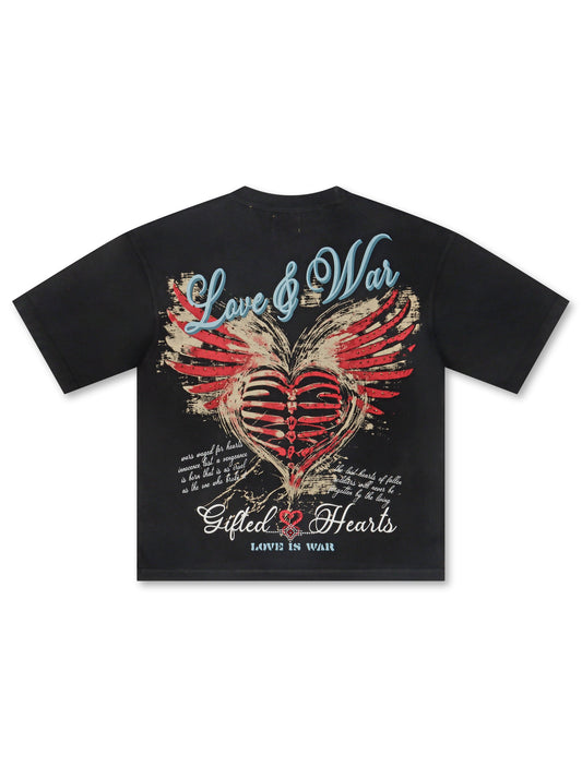 GFTD LA Hearts Boxy Tee - Black