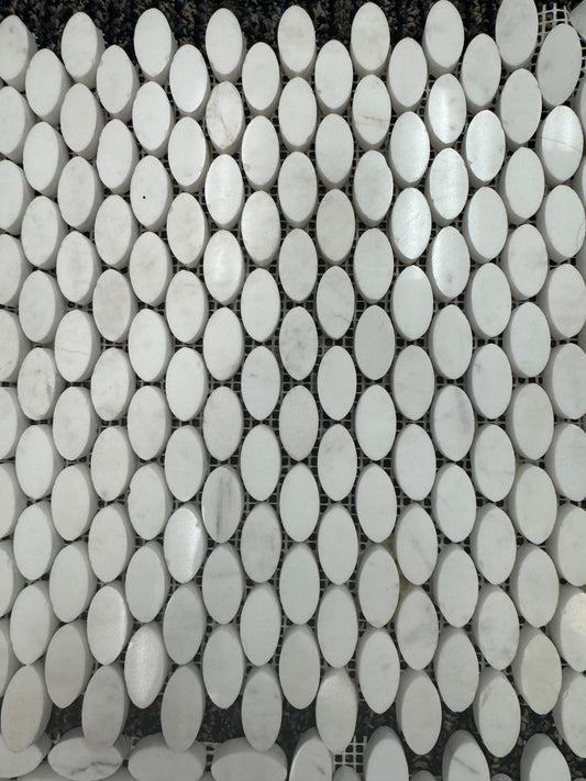 Lot of 3 sheets 12 in. x 12 in. Marble Mosaic Floor and Wall Tile