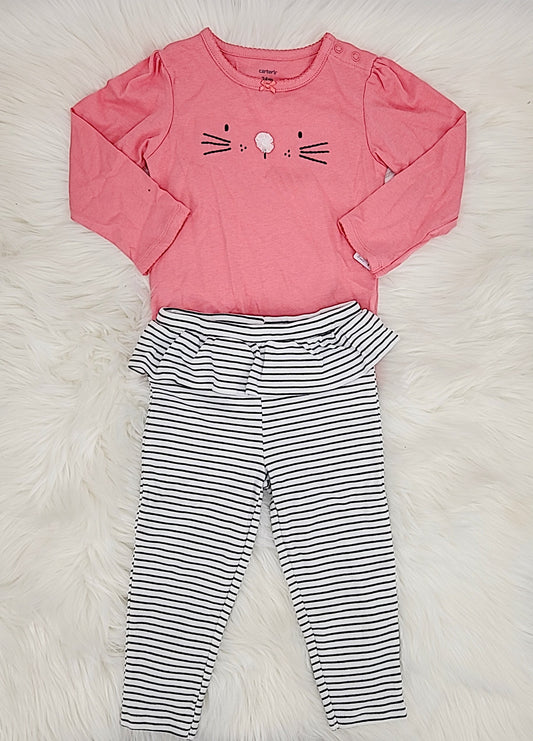 Carter's Baby Girls Bodysuit and Ruffle Leggings, Size 24Months