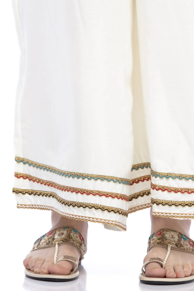 Mominos Fashion Reyon Cotton Cream Palazzo