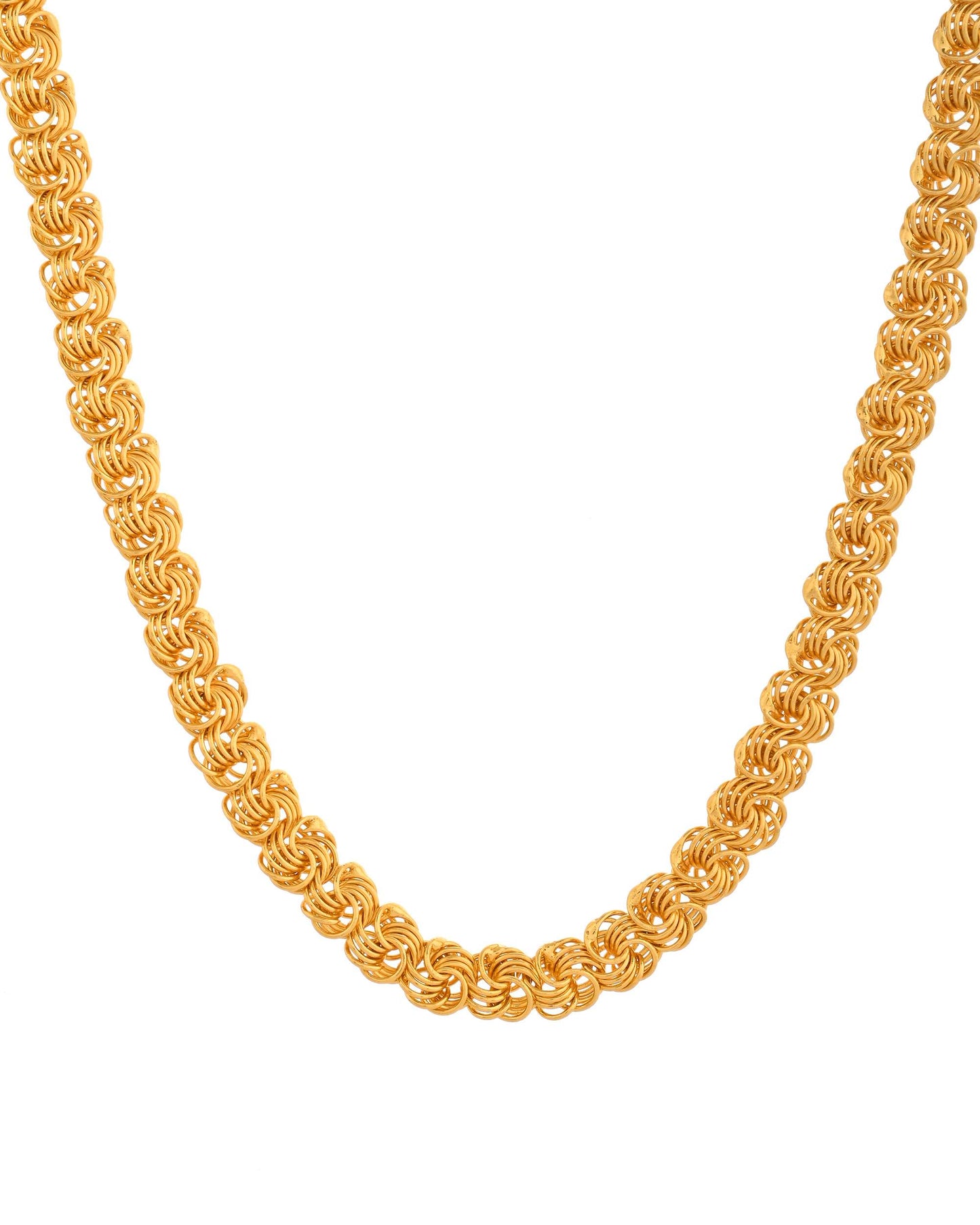 Jewels Nest Designer Spiral Knot Gold Chain – Heavy & Elegant