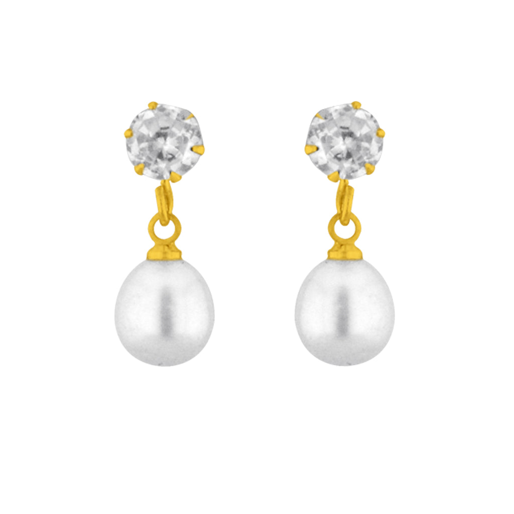 J Pearls White Drop Pearl Earrings - Real Pearl Jewelry