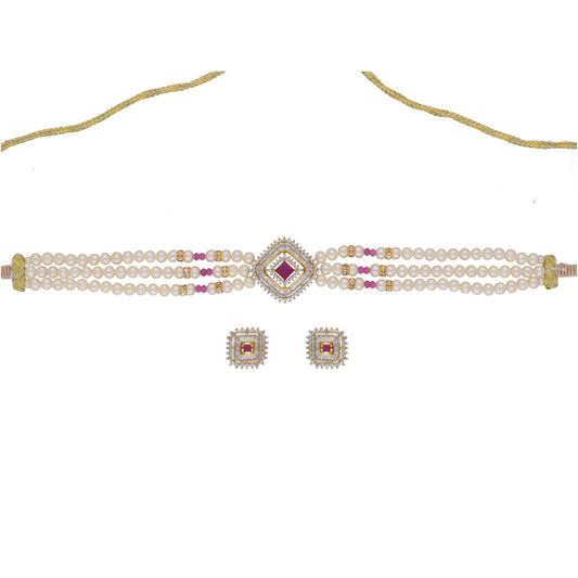J Pearls Falguni Pearl Choker - Real Pearl Jewelry