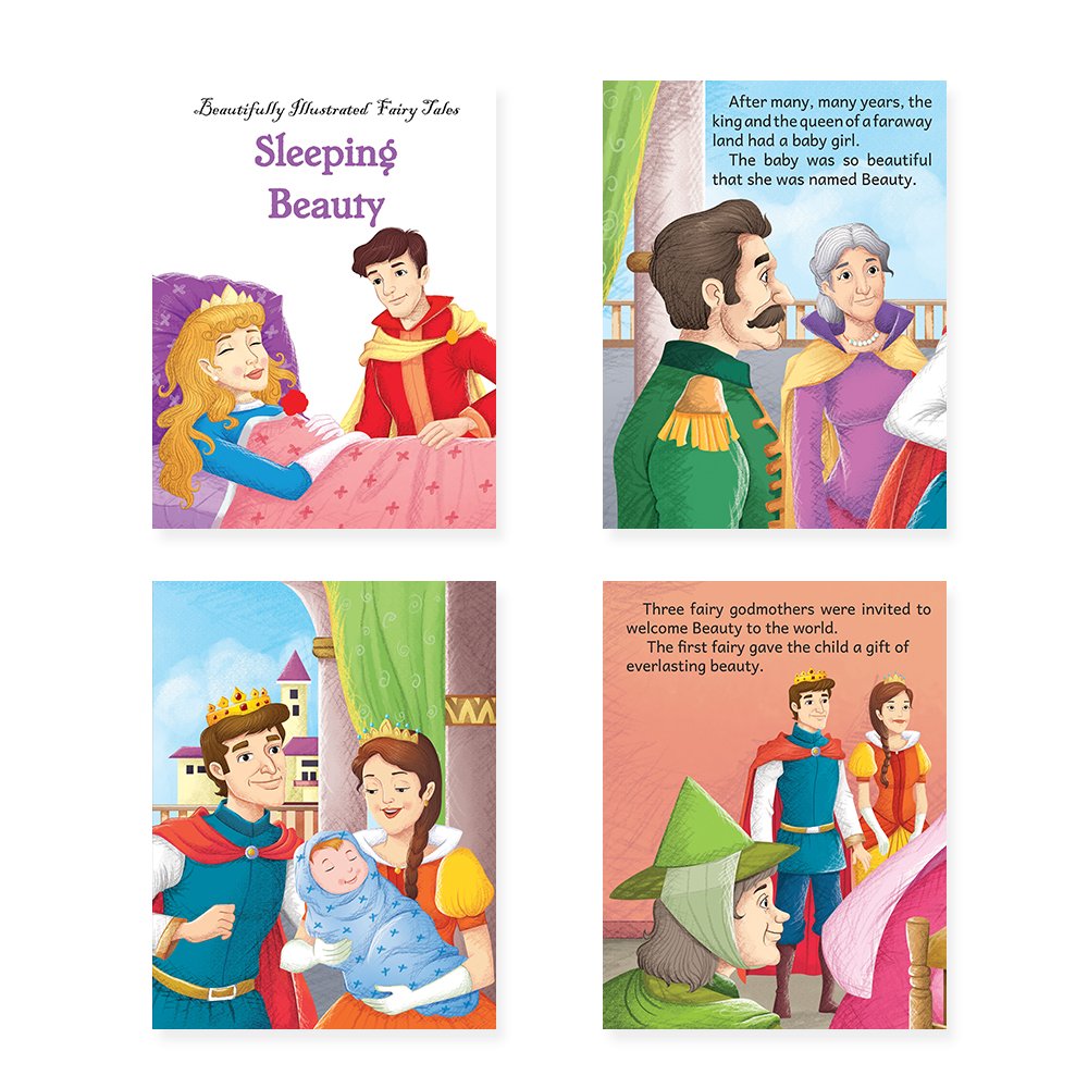 Jolly Kids Beautifully Illustrated Fairy Tales 4 in 1 Books E Set of 2| Ultimate Collection of Bedtime Megical Stories For Children Ages 3-8 Years