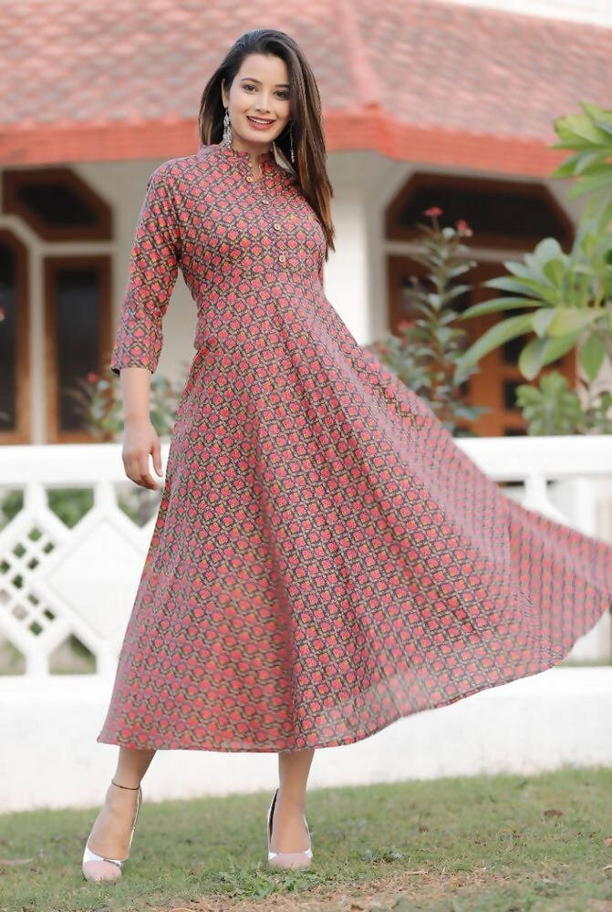 Vamika Cotton Grey Party Wear Kurti