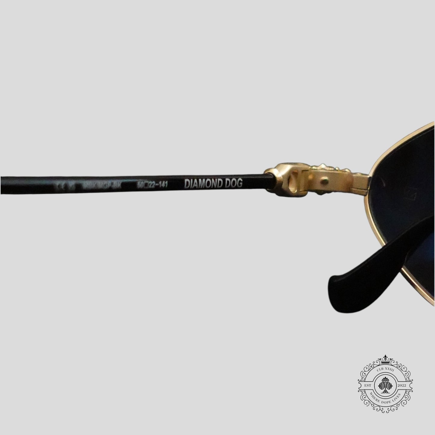 Chrome Hearts Diamond Dog Sunglasses in Black/Gold