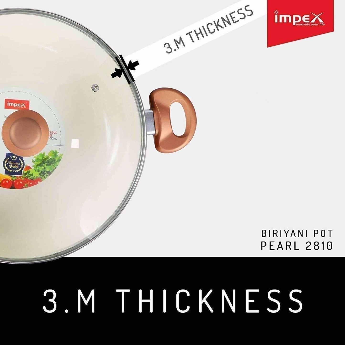 Ceramic Coated Nonstick Aluminium Biriyani Pot (6 Litre,28 cm)