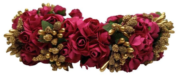 Pink & Gold Flower Gajra