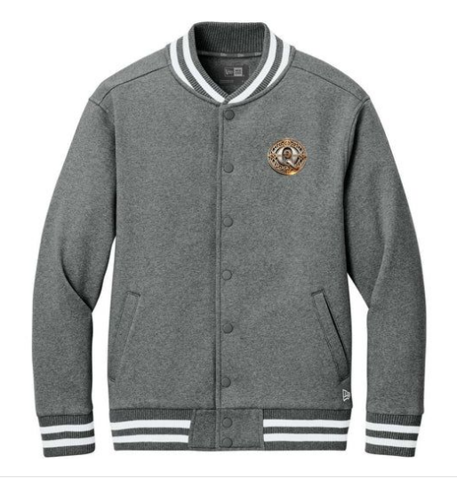 QE New Era Varsity Heavyweight Fleece Jacket.