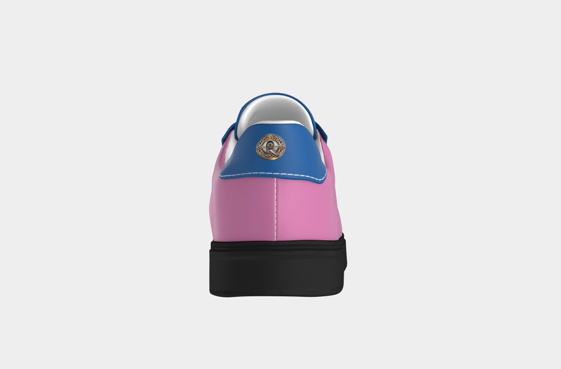 QE Women Blue Pink Low Sneakers