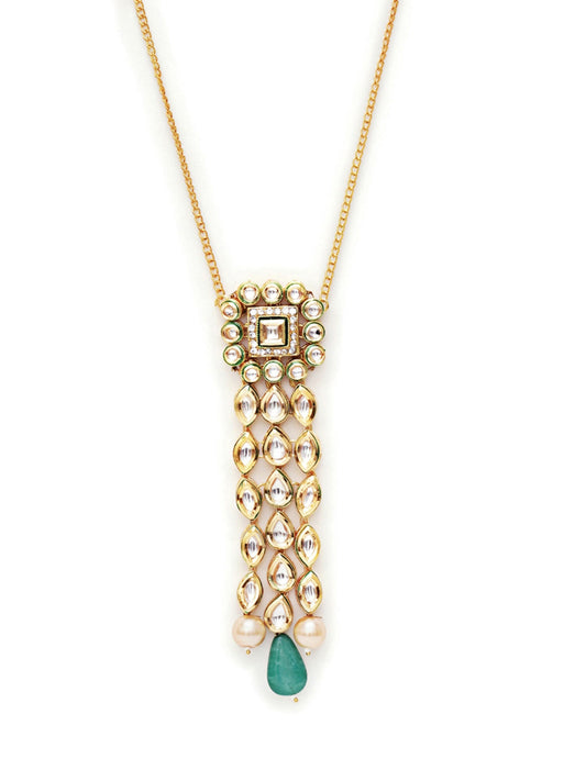 Kundan Necklace (Gold) - Ruby Raang