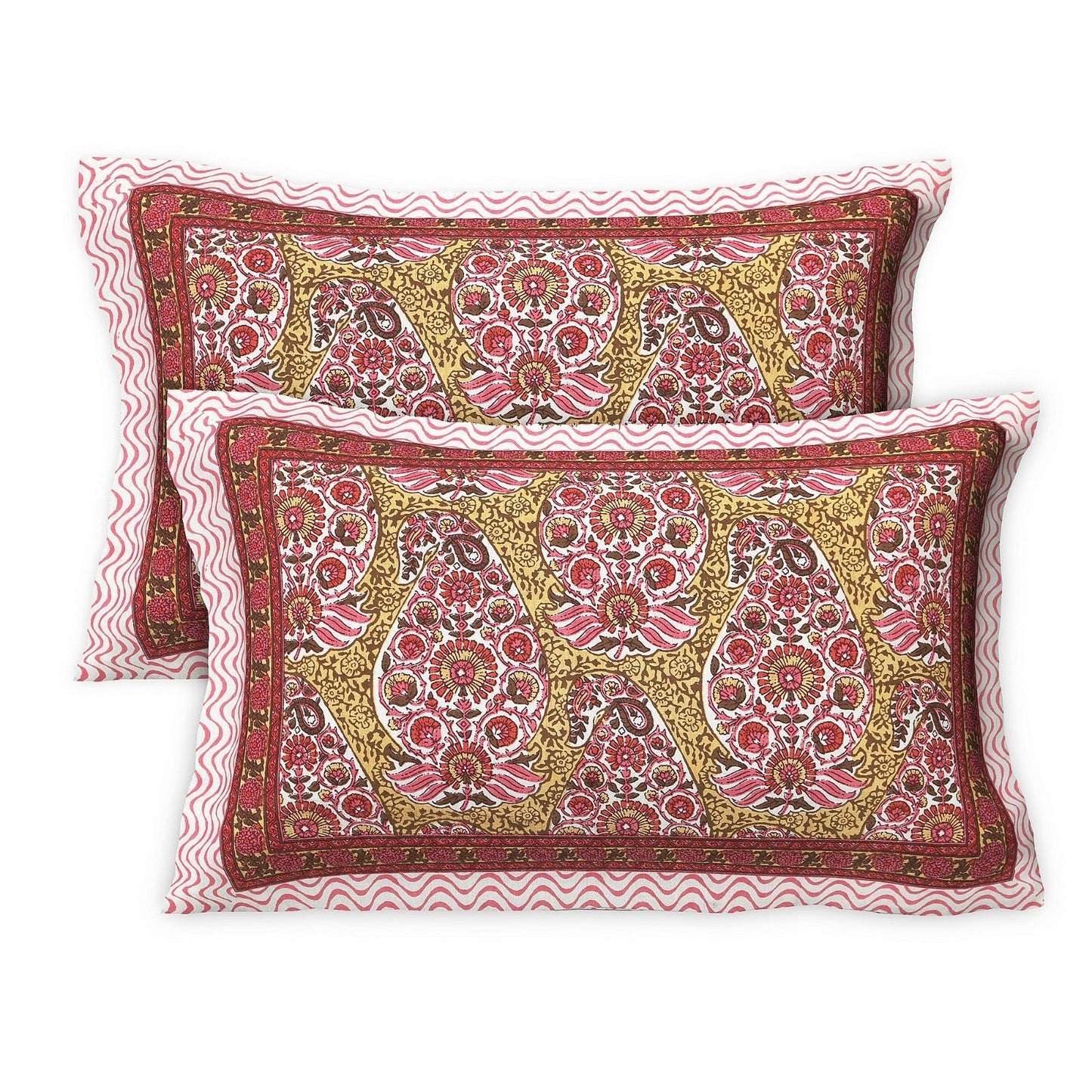 Rudra Bazaar Multicolour 210 TC Cotton Double King Bedsheet With 2 Pillow Covers