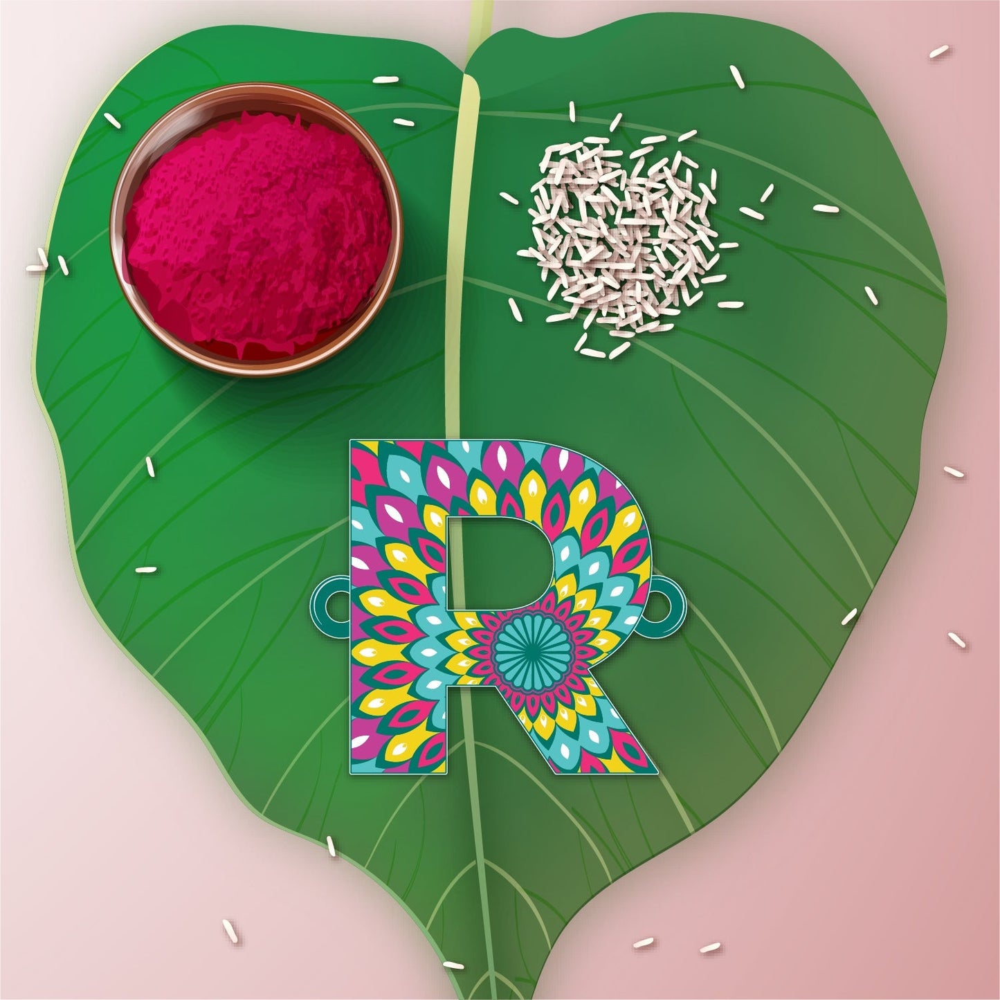 Indianvibez Alphabet R Wooden Rakhi - Kids Rakhi