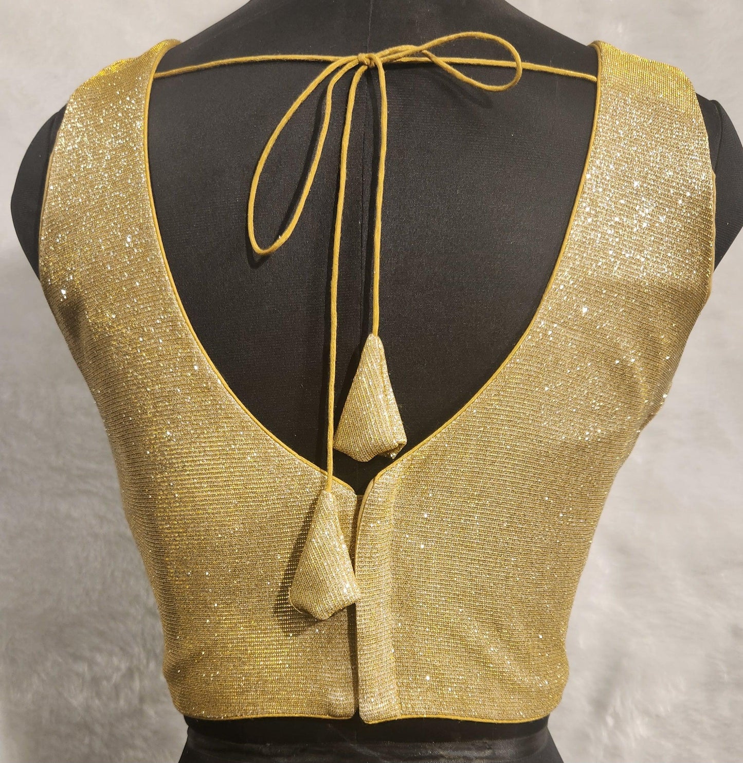 Kia Fashions Gold Lustre Dual Tone Glitter Fabric Readymade Blouse