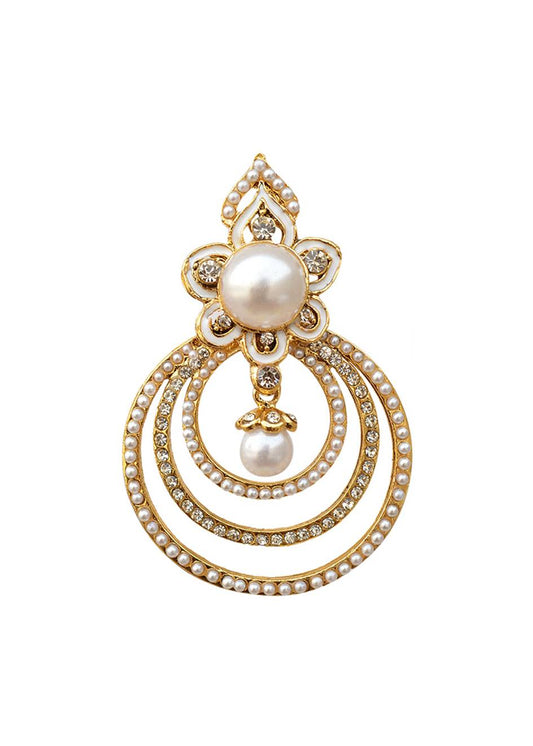 Gold-Polished Alloy Traditional Look Pearl Studded Earrings - The Pari