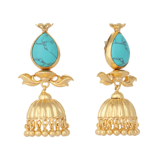 Nuyug 22K Gold Plated Turquoise Grace Earrings