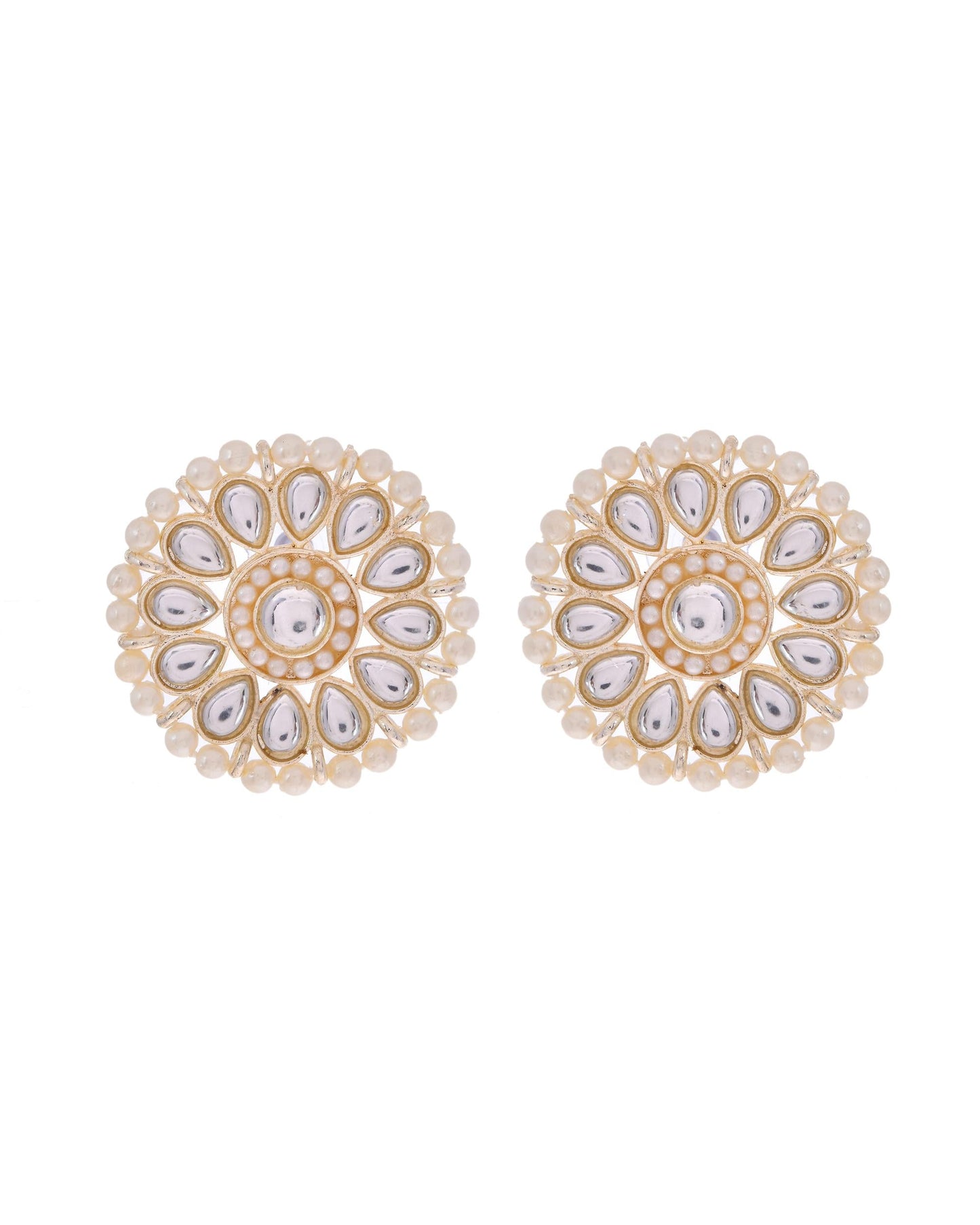 VOJ Gold-Polished Kundan Studded Choker Jewellery Set
