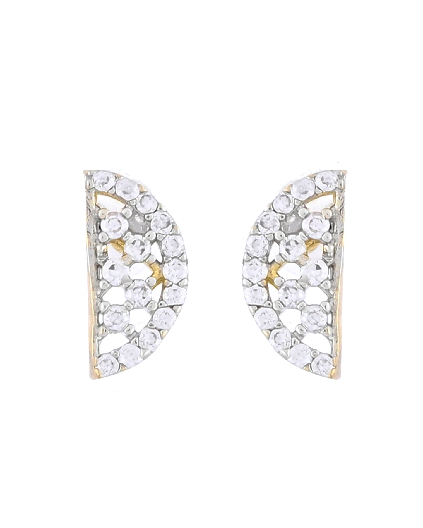 VOJ Gold-Polished Semi Circle Shape AD Mangalsutra Set