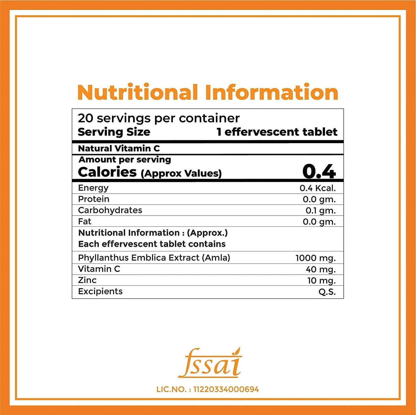Boldfit Natural Vitamin C 1000mg Effervescent Tablets (Orange Flavor)