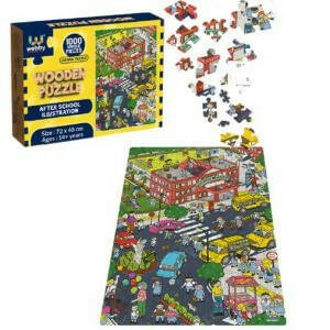 Webby Wooden After School Illustration Jigsaw Puzzle-1000 Pcs