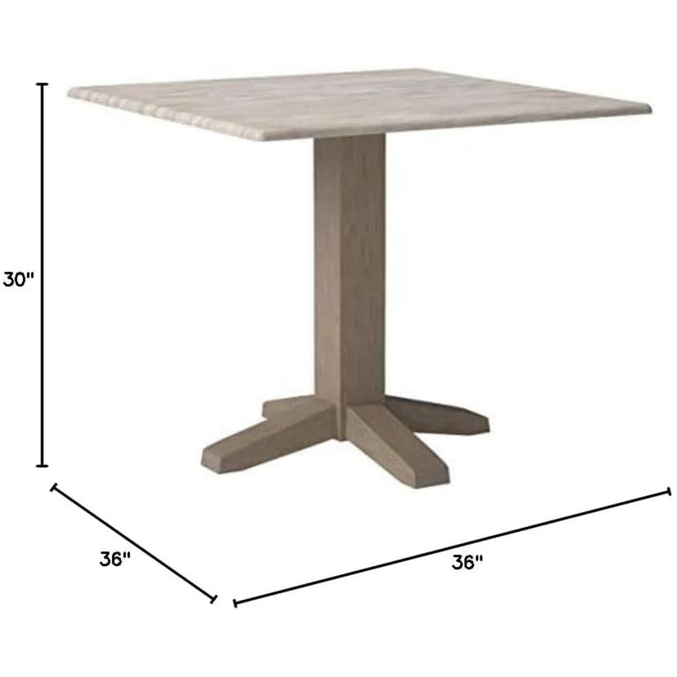 Square Dual Drop Leaf Dining Table With Butcher Block Top