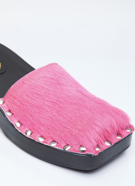 Acne Studios Women Hairy Wood Clogs