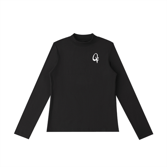 QE Essential Mock Neck Long Sleeve T-Shirt