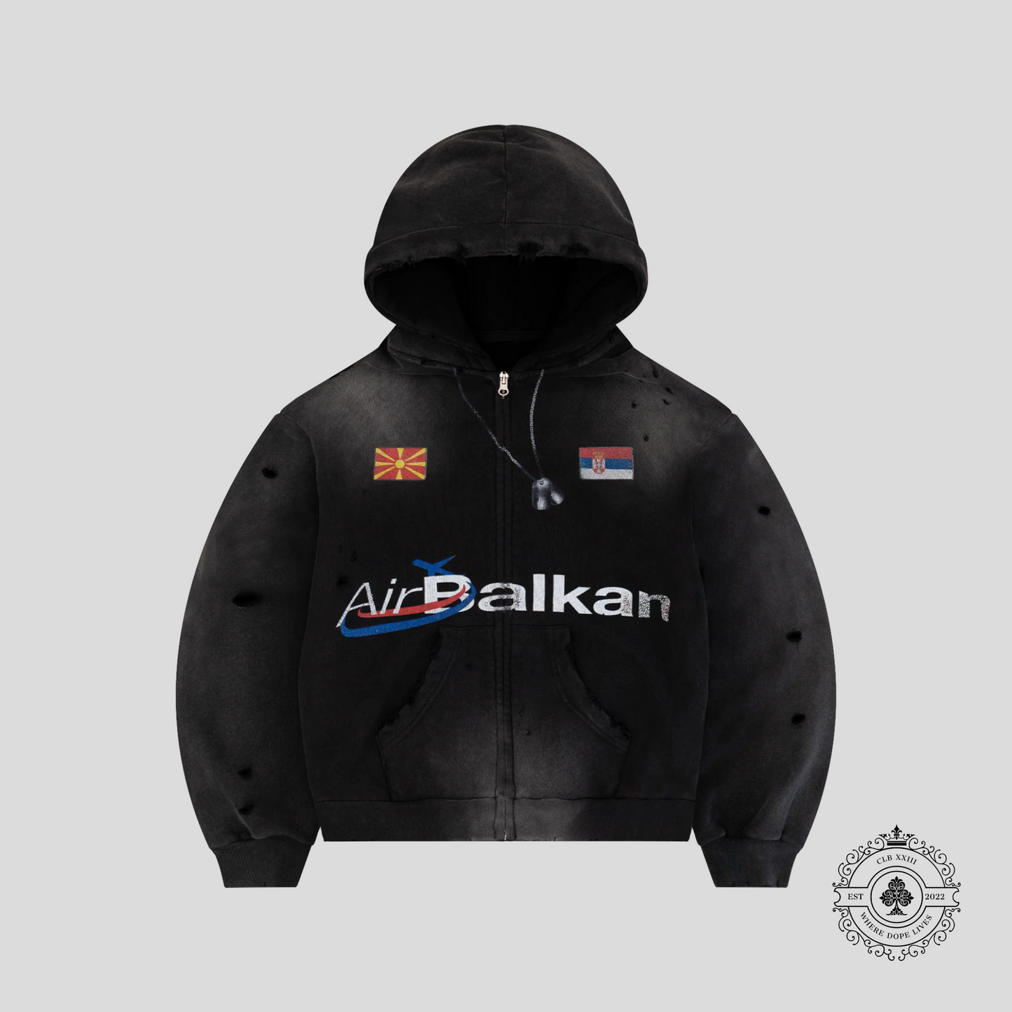 Bravest Studios Balkan Zip Hoodie in Vintage Black