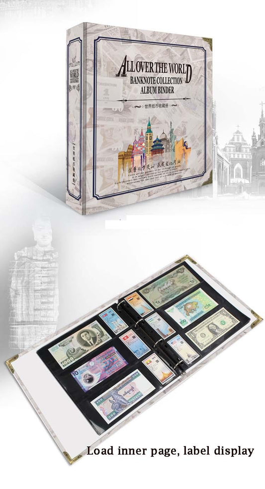 All Over The World Banknotes Collection Album Binder PCCB Paper Book Label-type Collection Loose-leaf World Countries Labels House Decoration DIY Memorable Gifts For Loved Ones