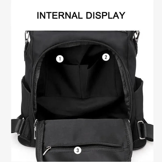 Amaznig Anti-theft Backpack In Waterproof Fabric Large Shoulder Bag With Large Capacity For Women And Men