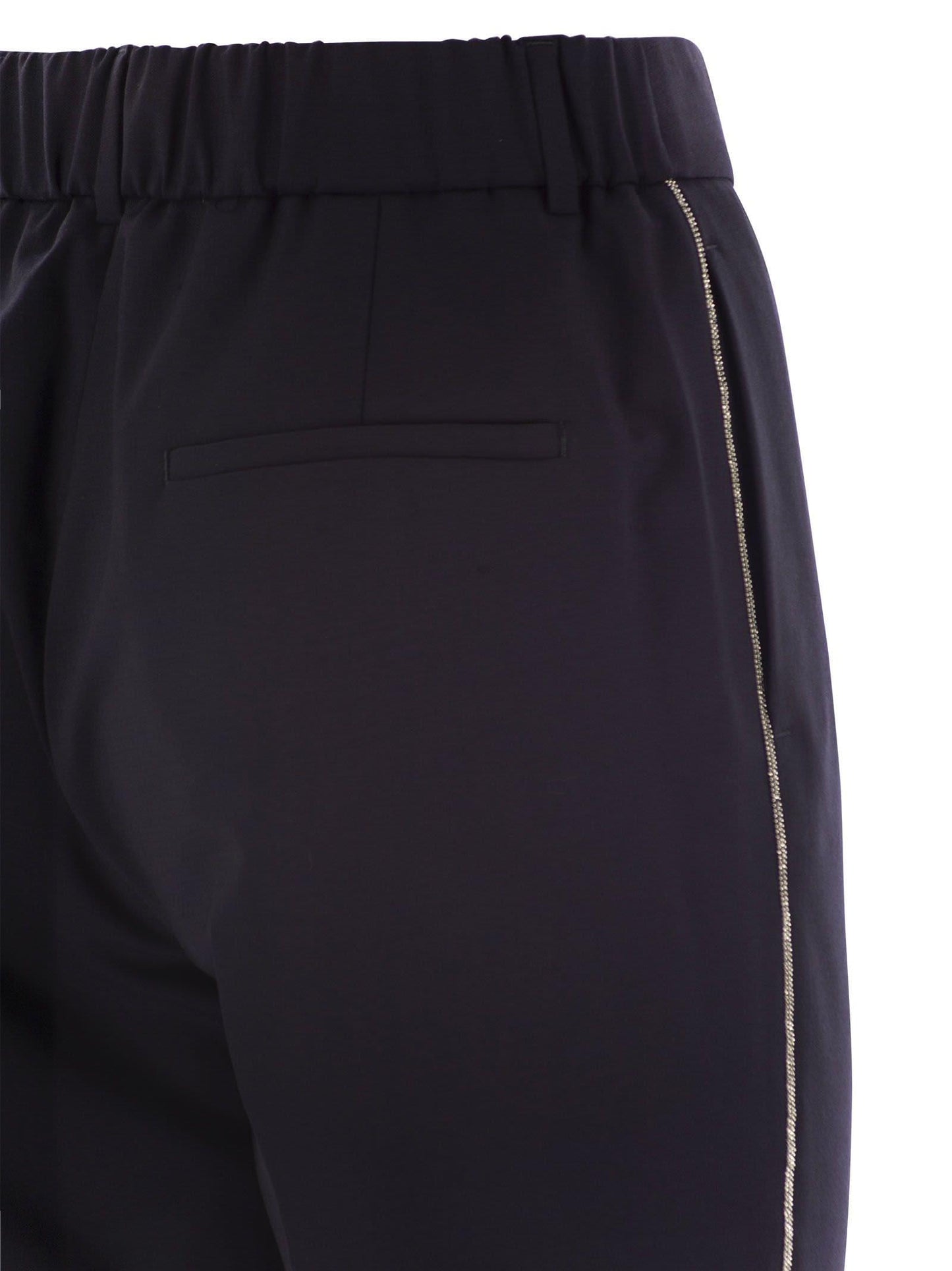 Peserico Women Virgin Wool Blend Trousers With Jewellery
